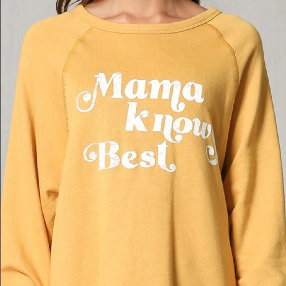 Mustard Mama Knows Best Retro Sweatshirt - Picture 5 of 5